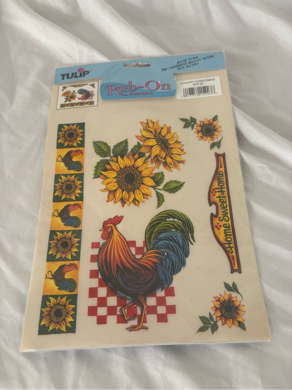 Vintage Tulip rub on transfers sunflower rooster home decor craft supply new